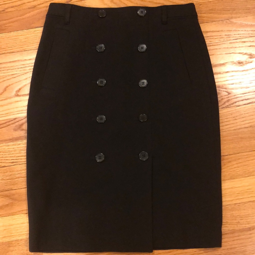 Black ponte double breasted skirt